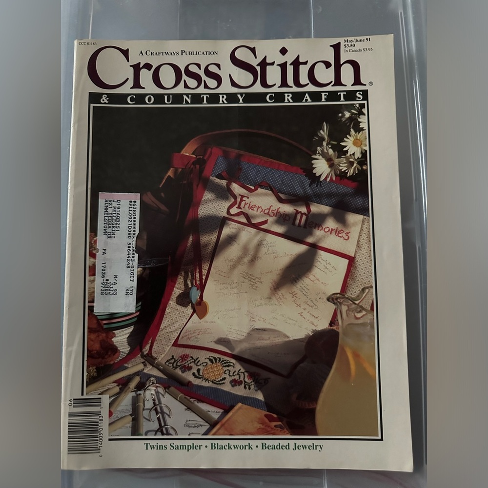 Cross Stitch & Country Crafts Magazine May June 1991 Twins Sampler Key Chain